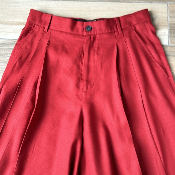 NWT Banana Republic Lena Wide Leg Linen Pant Size 10 Tall  Red Embers - Picture 6 of 16